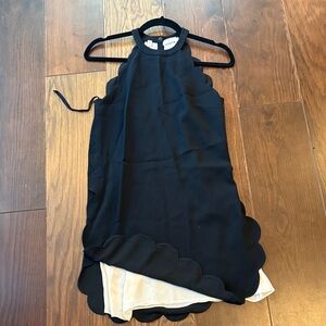 A.L.C. Black and Cream Asymmetrical Dress